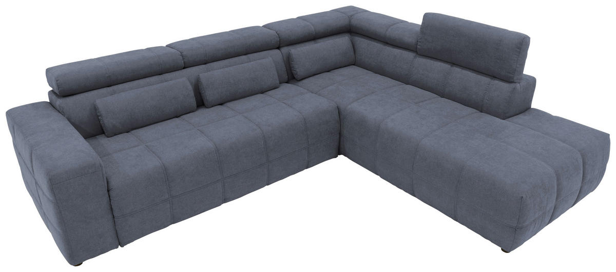 ECKSOFA Dunkelgrau Mikrofaser  - Dunkelgrau/Schwarz, Design, Kunststoff/Textil (275/228cm) - MID.YOU
