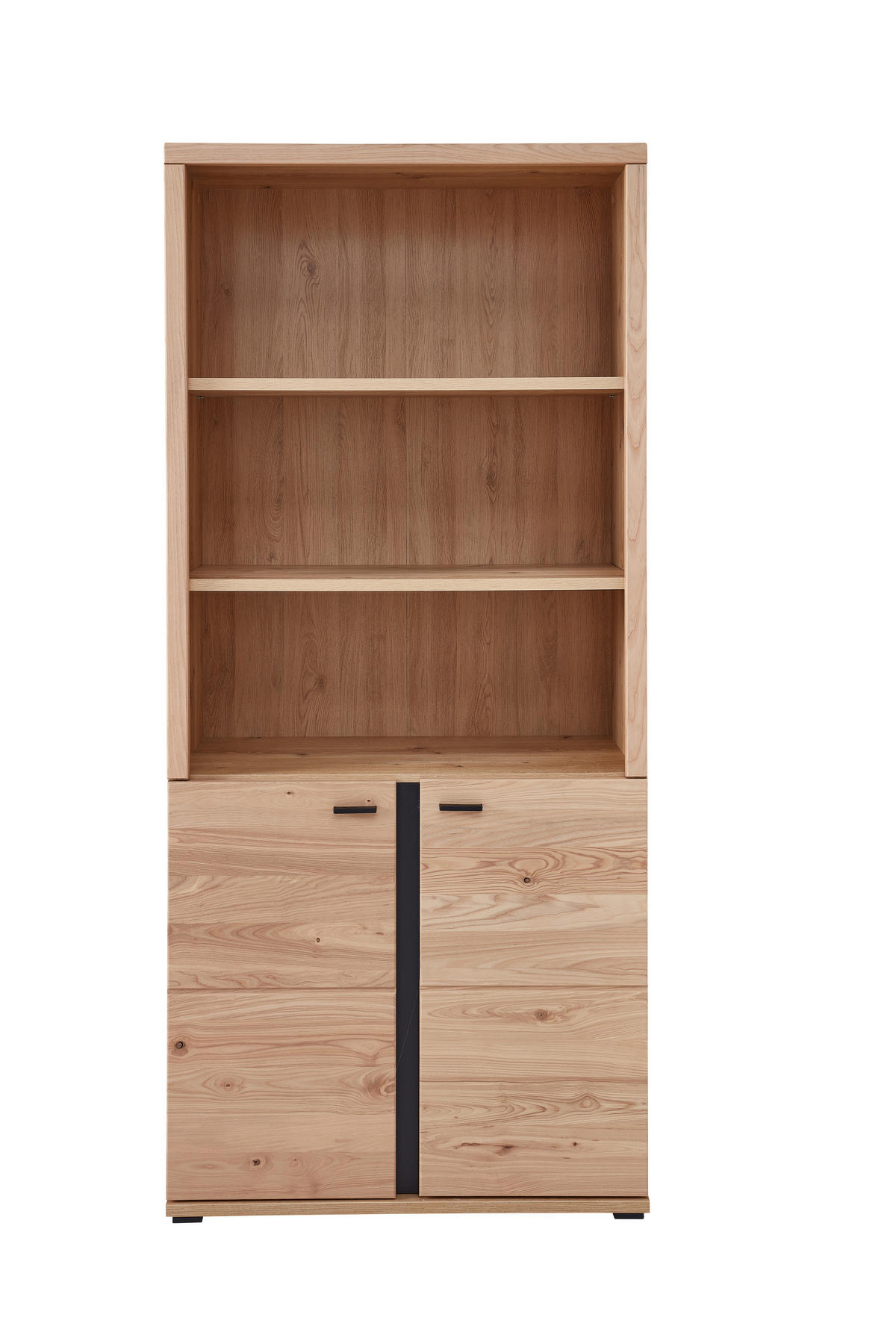 AKTENSCHRANK Schwarz, Eschefarben, Eiche Artisan  - Eschefarben/Schwarz, MODERN, Holzwerkstoff (90/203/38cm) - MID.YOU