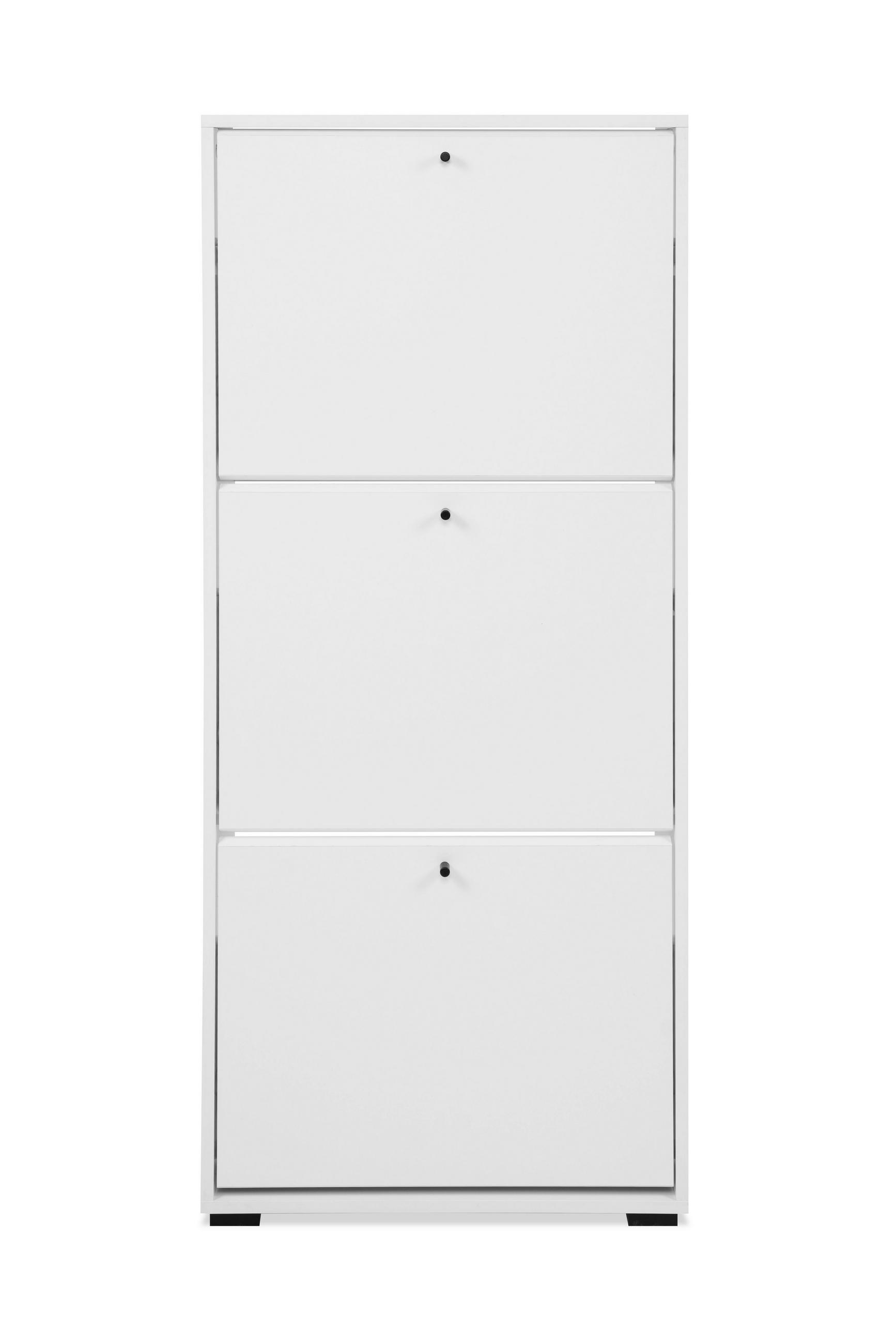 SCHUHKIPPER  in 58/133/25 cm  - Schwarz/Weiß, Design, Holzwerkstoff/Kunststoff (58/133/25cm) - MID.YOU