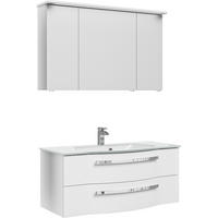 BADEZIMMER 3-teilig  in 120 cm  - Chromfarben/Weiß Hochglanz, Basics, Glas/Holzwerkstoff (120cm) - Sadena