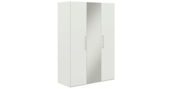 KLEIDERSCHRANK in Weiß - Edelstahlfarben/Weiß, Design, Glas/Holzwerkstoff (151,3/213,6/59,3cm) - Cantus