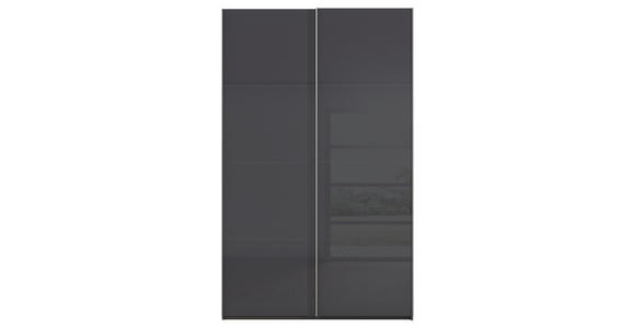 SCHWEBETÜRENSCHRANK 137/223/68 cm 2-türig Schwarz, Weiß  - Alufarben/Schwarz, Design, Glas/Holzwerkstoff (137/223/68cm) - Xora