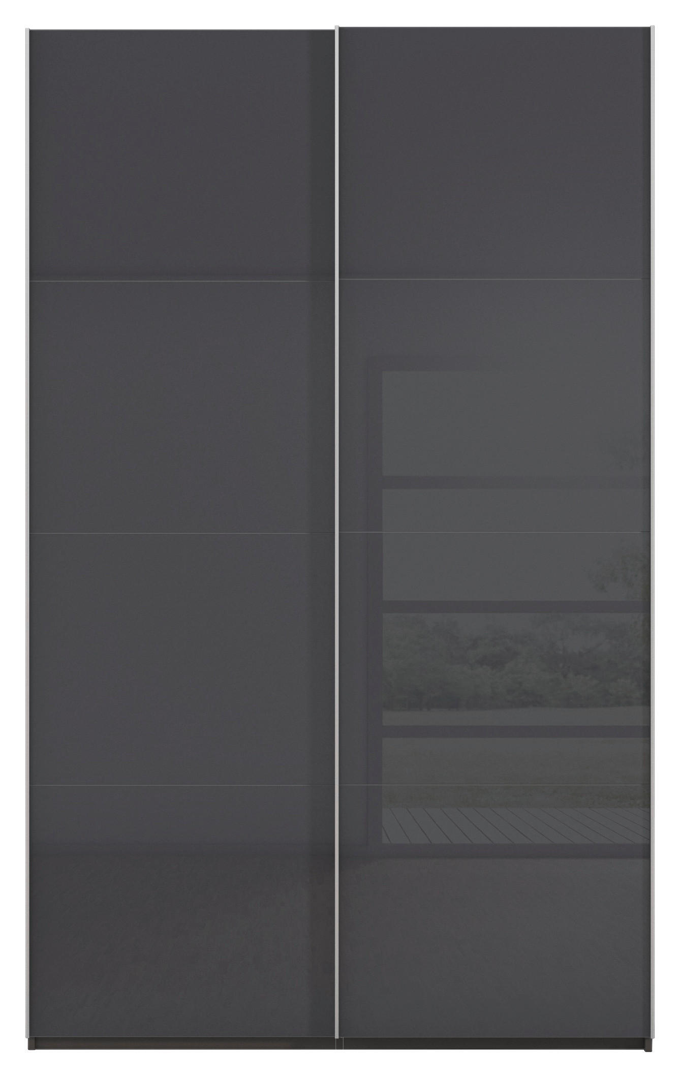 SCHWEBETÜRENSCHRANK 137/223/68 cm 2-türig Schwarz, Weiß  - Alufarben/Schwarz, Design, Glas/Holzwerkstoff (137/223/68cm) - Xora