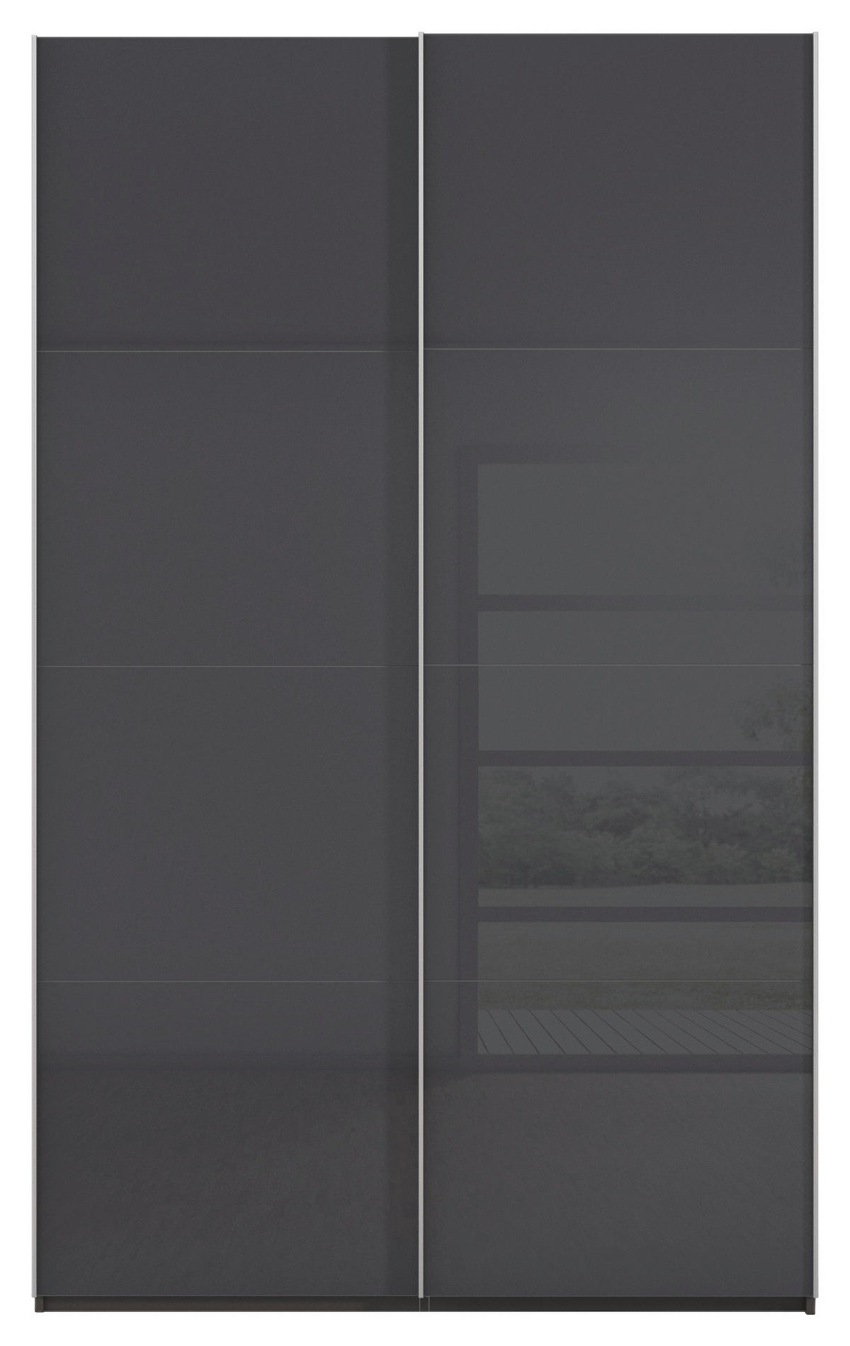 SCHWEBETÜRENSCHRANK 137/223/68 cm 2-türig Schwarz, Weiß  - Alufarben/Schwarz, Design, Glas/Holzwerkstoff (137/223/68cm) - Xora