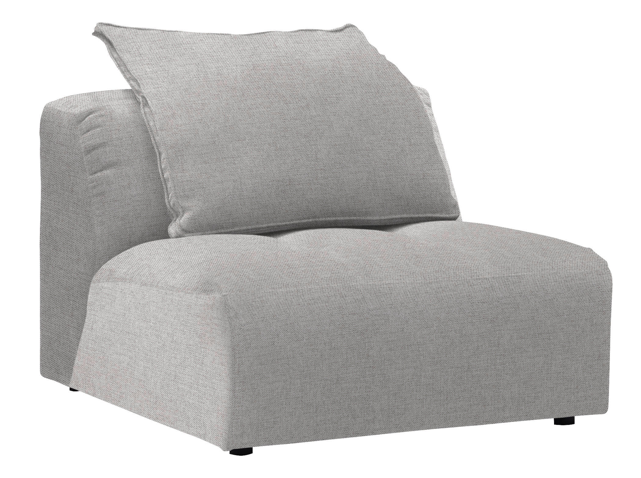 SESSEL in Flachgewebe Ecru  - Ecru/Schwarz, MODERN, Kunststoff/Textil (98/77/108cm) - Stylife