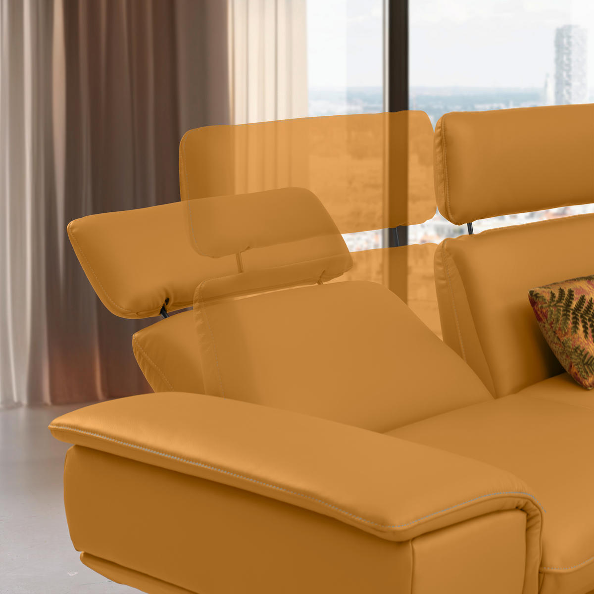 ECKSOFA in Echtleder Goldfarben  239/150 cm  - Beige/Goldfarben, Design, Leder/Metall (239/150cm) - Koinor