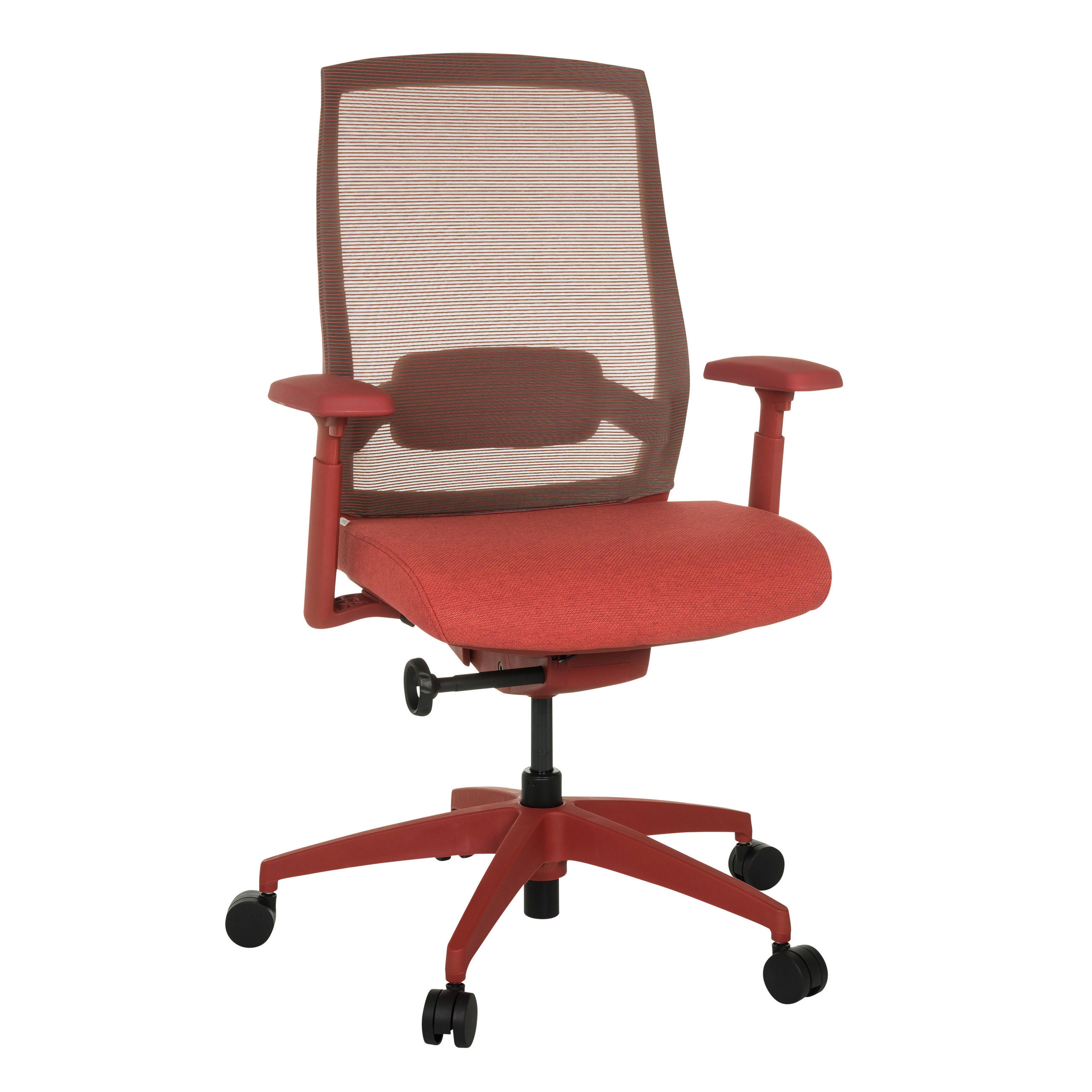 DREHSTUHL Netzbespannung Rot  - Rot, MODERN, Kunststoff/Textil (65/95 - 103/70cm) - MID.YOU
