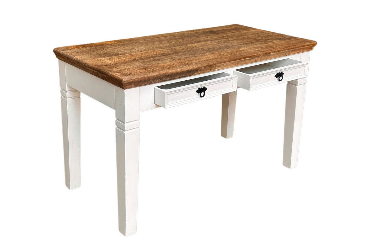SCHREIBTISCH  in Schwarz, Weiß, Honig  - Schwarz/Weiß, KONVENTIONELL, Holz/Holzwerkstoff (132/80/65cm) - MID.YOU
