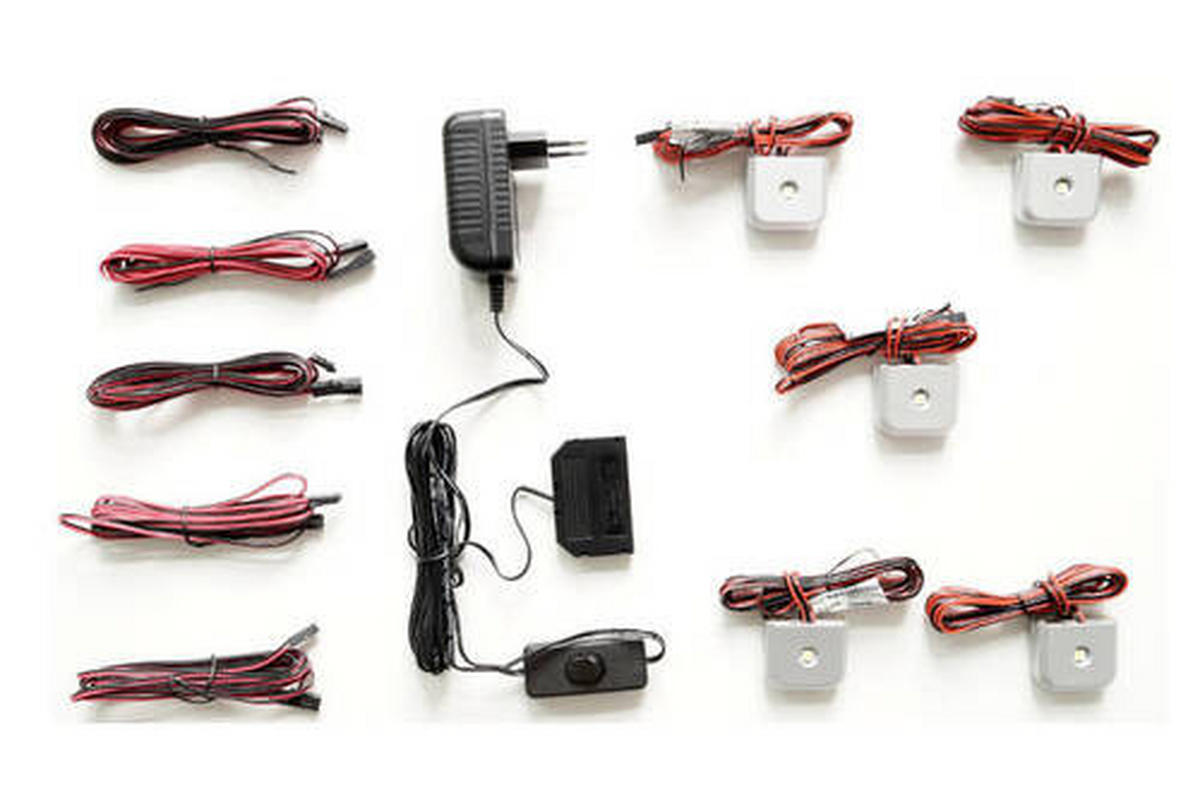 GLASBODENBELEUCHTUNGS-SET LED-Leuchtmittel  - Silberfarben, Design, Kunststoff/Metall (4/2/4cm) - Livetastic