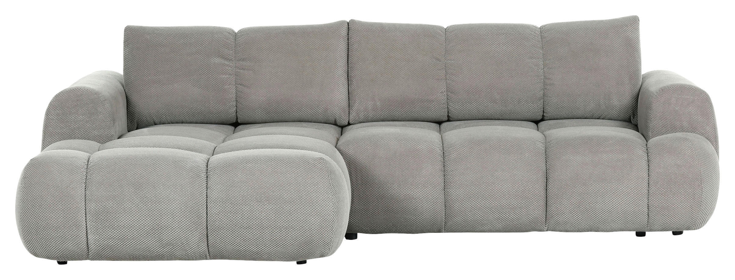 ECKSOFA Greige Flachgewebe  - Greige/Schwarz, KONVENTIONELL, Kunststoff/Textil (174/274cm) - Carryhome