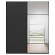 SCHWEBETÜRENSCHRANK 201/223/68 cm 2-türig Schwarz  - Schwarz, KONVENTIONELL, Glas/Holzwerkstoff (201/223/68cm) - Novel