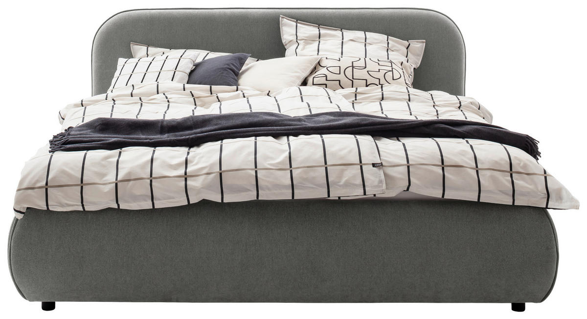 POLSTERBETT Grau 180/200 cm  - Grau, Design, Holz/Textil (180/200cm) - Schöner Wohnen