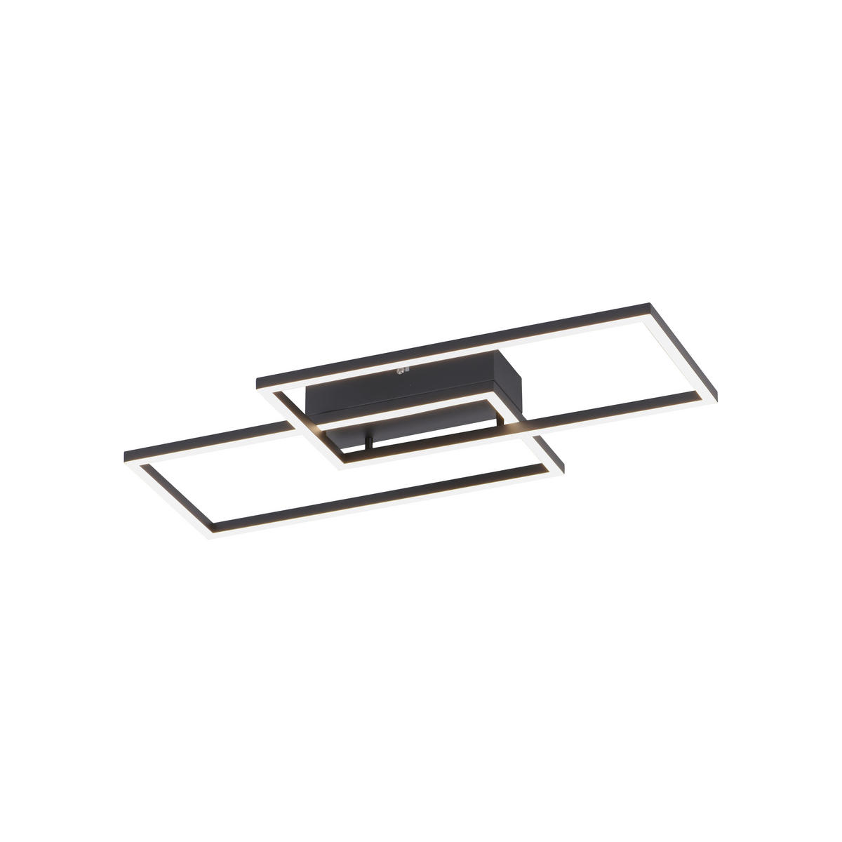 LED-DECKENLEUCHTE Iven 60,5/32,5/6,5 cm   - Schwarz, Design, Kunststoff/Metall (60,5/32,5/6,5cm)