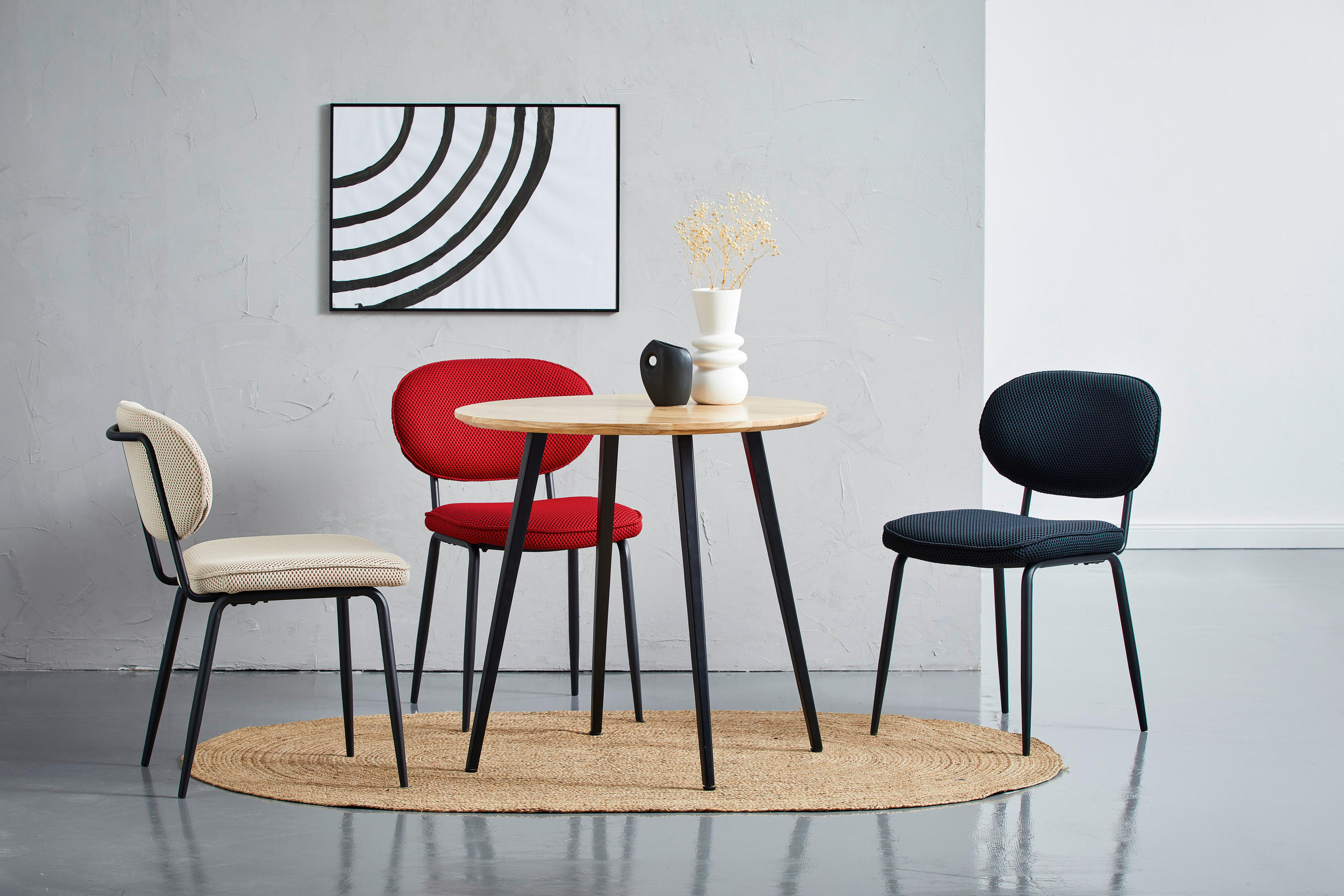 STOLIČKA, 49/80,5/62,5 cm - čierna/červená, Konventionell, kov/textil (49/80,5/62,5cm) - Boxxx