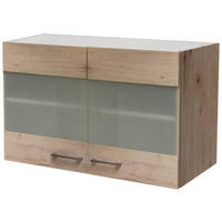 KÜCHENOBERSCHRANK 100/54,8/32 cm  in Klar, Eiche San Remo  - Klar/Edelstahlfarben, MODERN, Holzwerkstoff/Metall (100/54,8/32cm) - FlexWell