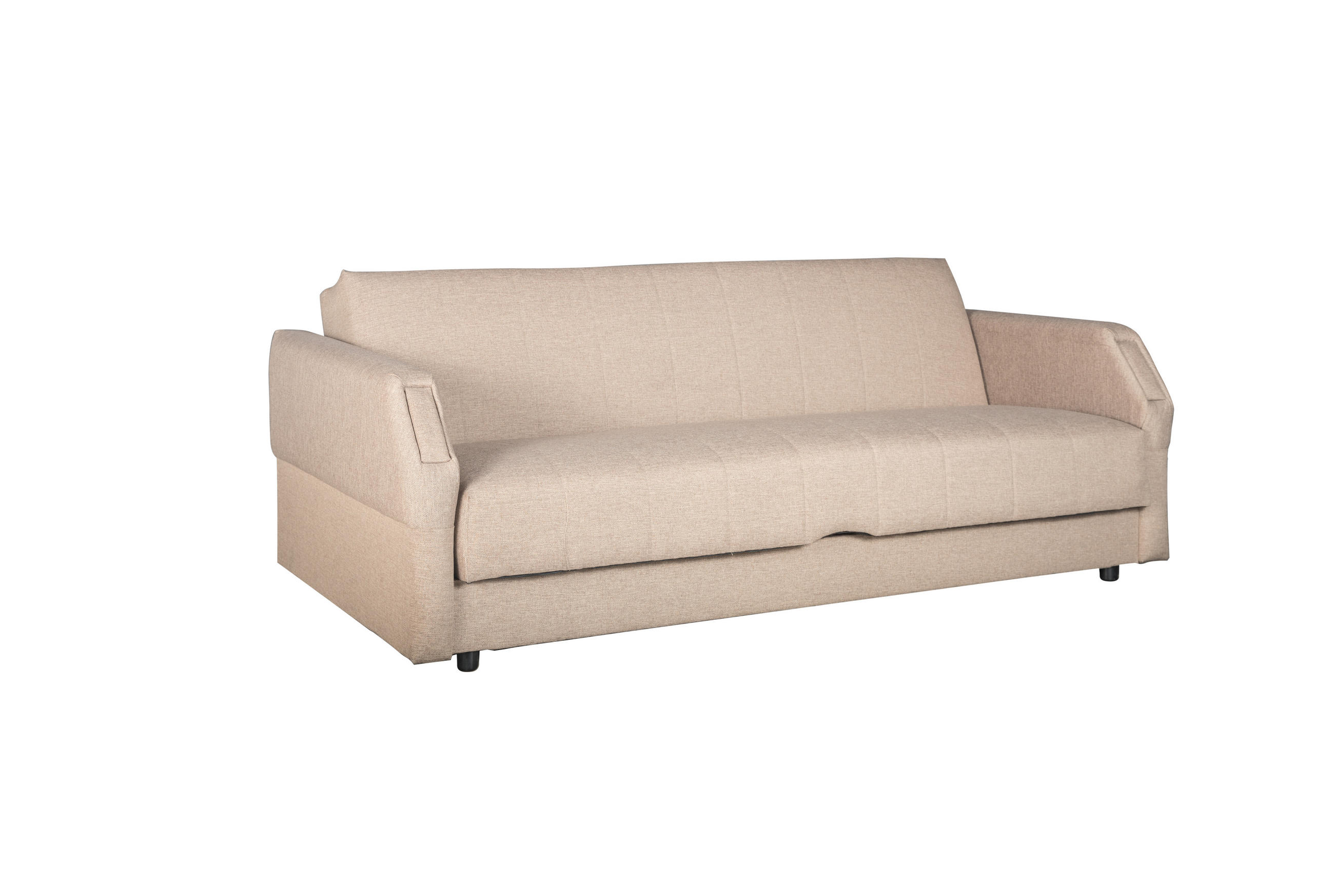 LEŽAJ tekstil svijetlo smeđa - svijetlo smeđa/crna, Konvencionalno, drvni materijal/tekstil (218/80/92cm) - Boxxx
