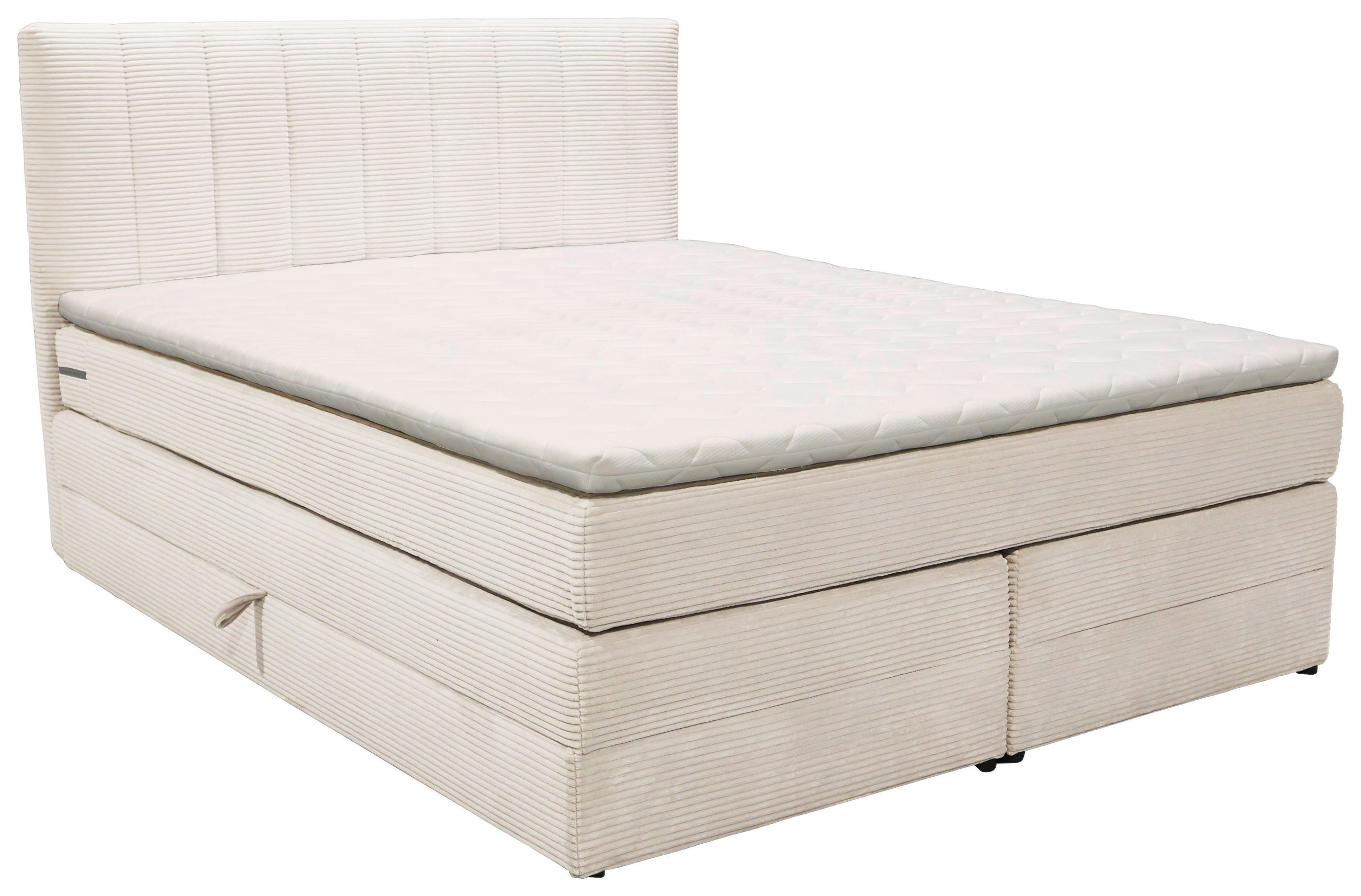 BOXSPRINGBETT 160/200 cm  in Beige  - Beige/Schwarz, Basics, Kunststoff/Textil (160/200cm) - Boxxx