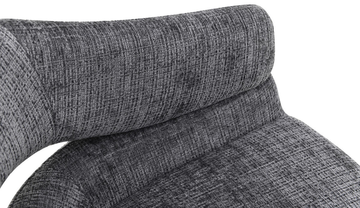ARMLEHNSTUHL  Sitzfläche 360° drehbar Chenille  Grau  - Schwarz/Grau, MODERN, Holz/Textil (58/85/62cm) - Livetastic