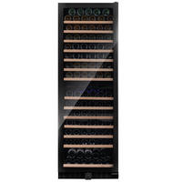 WEINKÜHLSCHRANK DX-166.428DBK  - Schwarz, Basics, Glas/Holz (59,5/177/68cm)