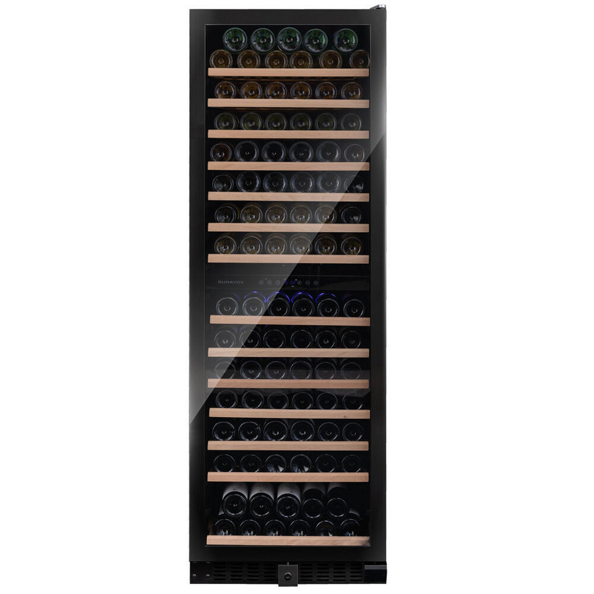 WEINKÜHLSCHRANK DX-166.428DBK  - Schwarz, Basics, Glas/Holz (59,5/177/68cm)