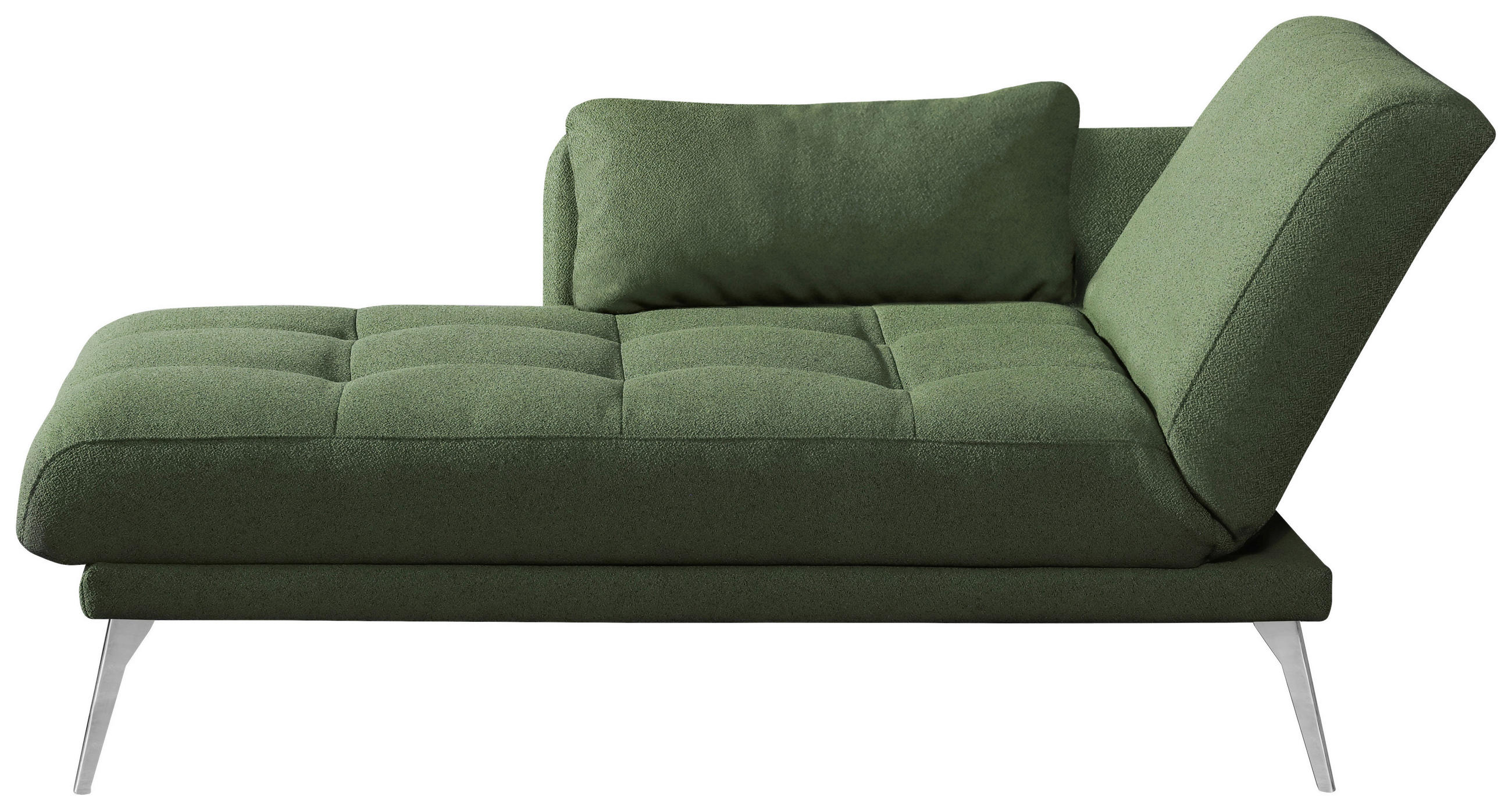 RÉCAMIERE Dunkelgrün  - Chromfarben/Dunkelgrün, KONVENTIONELL, Textil/Metall (200/85/106cm) - Novel