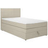 BOXSPRINGBETT 90/200 cm  in Beige  - Beige/Schwarz, Design, Kunststoff/Textil (90/200cm) - Welnova