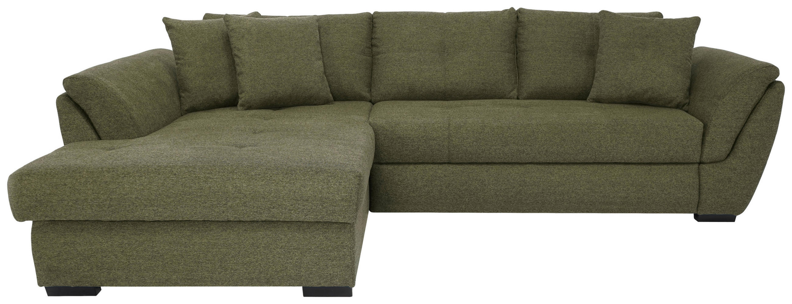 ECKSOFA Grün Webstoff  - Schwarz/Grün, Design, Kunststoff/Textil (187/278cm) - Livetastic