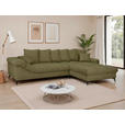ECKSOFA Grün Cord Rückenkissen, Armlehnenkissen, Rücken echt  - Schwarz/Grün, KONVENTIONELL, Textil/Metall (332/231cm) - Carryhome