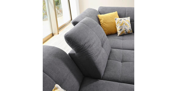 ECKSOFA in Chenille Grau  - Schwarz/Grau, Design, Textil/Metall (310/240cm) - Xora