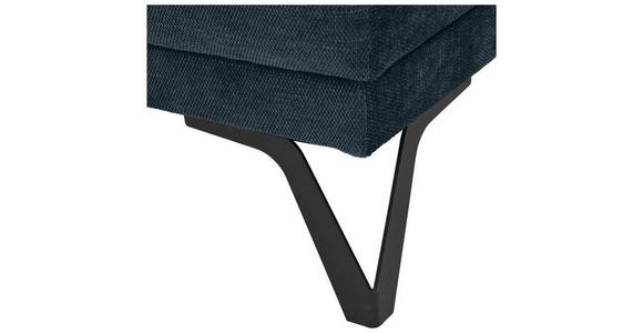 ECKSOFA in Chenille Petrol  - Petrol/Schwarz, KONVENTIONELL, Textil/Metall (178/264cm) - Hom`in