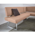 ECKBANK 208/137 cm  in Edelstahlfarben, Sandfarben  - Sandfarben/Edelstahlfarben, Design, Textil/Metall (208/137cm) - Dieter Knoll