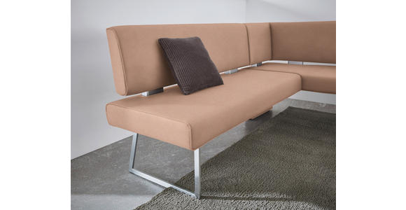 ECKBANK 173/137 cm  in Edelstahlfarben, Sandfarben  - Sandfarben/Edelstahlfarben, Design, Textil/Metall (173/137cm) - Dieter Knoll