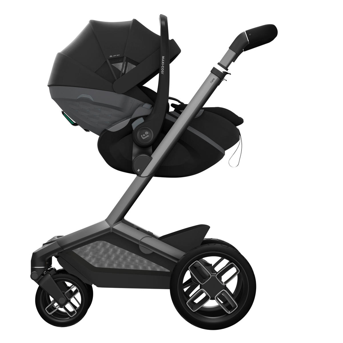 BABYSCHALE Pebble Slide Pro Onyx Black   - Schwarz, Basics, Kunststoff/Textil (44/58/70cm) - Maxi-Cosi