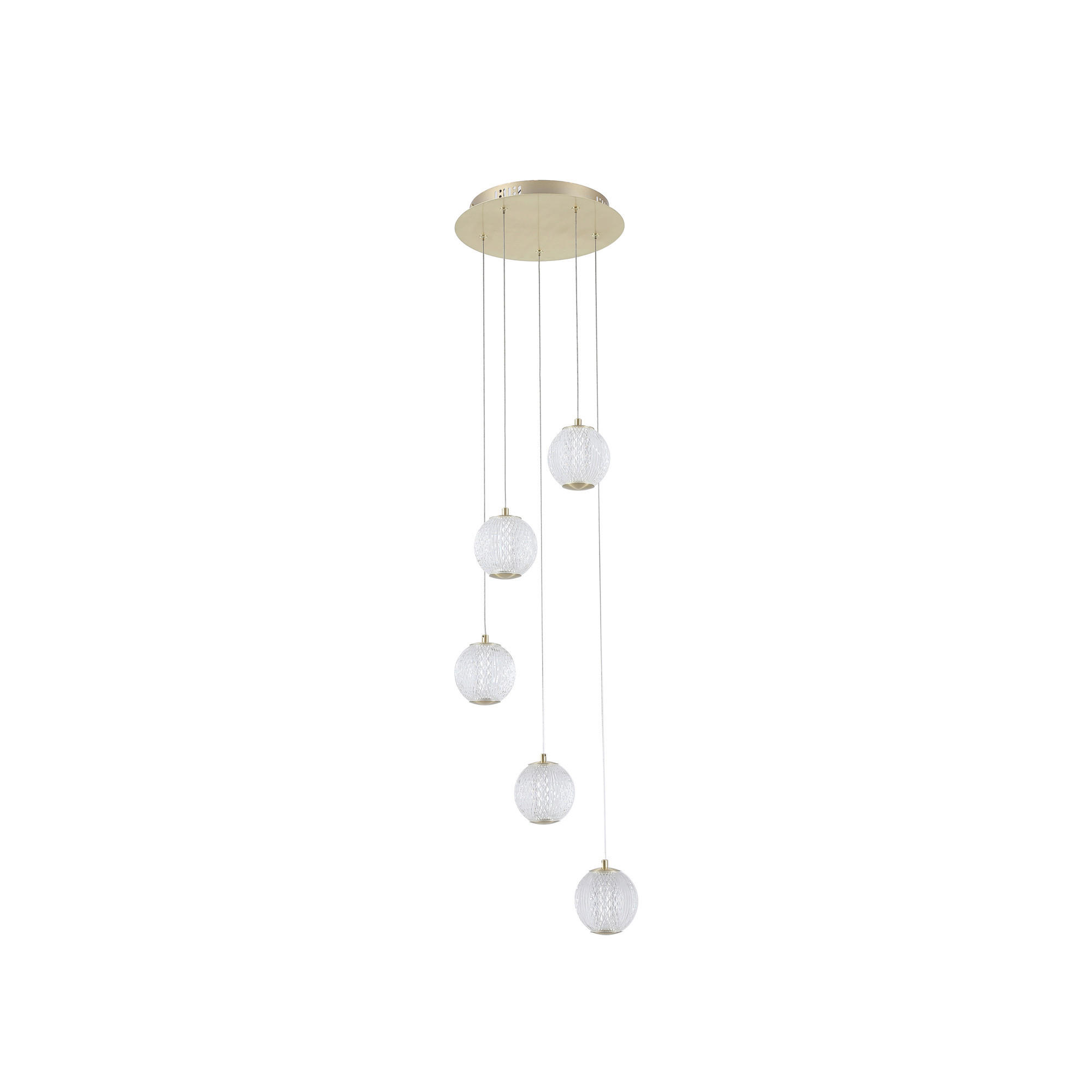 LED-PENDELLEUCHTE Allure 30/150 cm   - Transparent/Messingfarben, LIFESTYLE, Kunststoff/Metall (30/150cm) - Searchlight