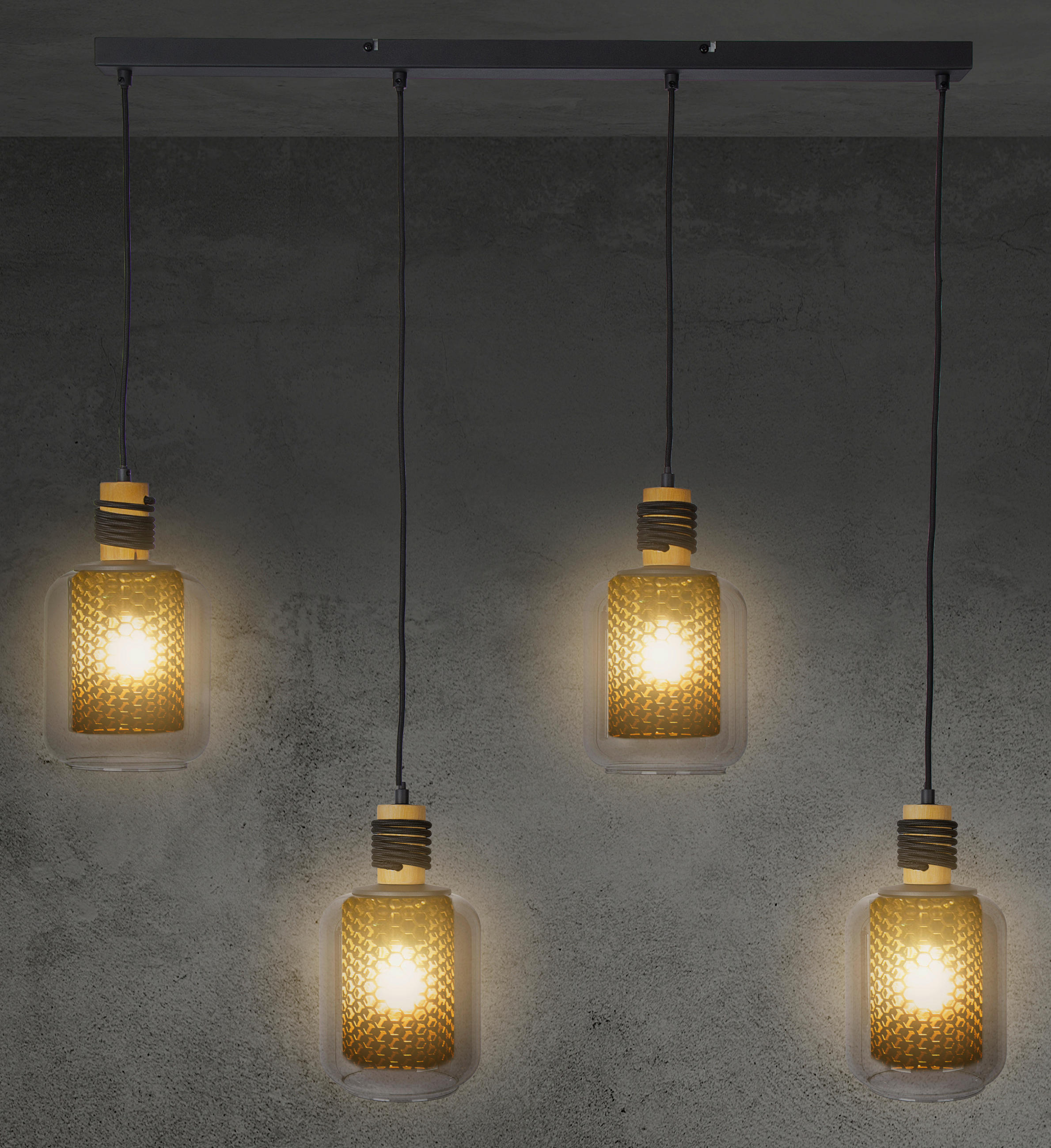 PENDELLEUCHTE 78/25/60 cm  - Grau, Design, Glas (78/25/60cm) - Globo