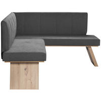 ECKBANK 140/160 cm Webstoff Grau   - Eichefarben/Grau, KONVENTIONELL, Textil (140/160cm)