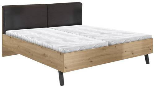 BETT 180/200 cm  in Graphitfarben, Eiche Artisan  - Schwarz/Graphitfarben, KONVENTIONELL, Holz (180/200cm) - Boxxx
