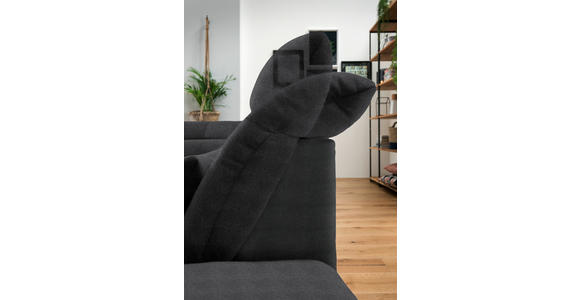 WOHNLANDSCHAFT in Mikrofaser Graphitfarben - Chromfarben/Graphitfarben, Design, Kunststoff/Textil (211/350/204cm) - Xora