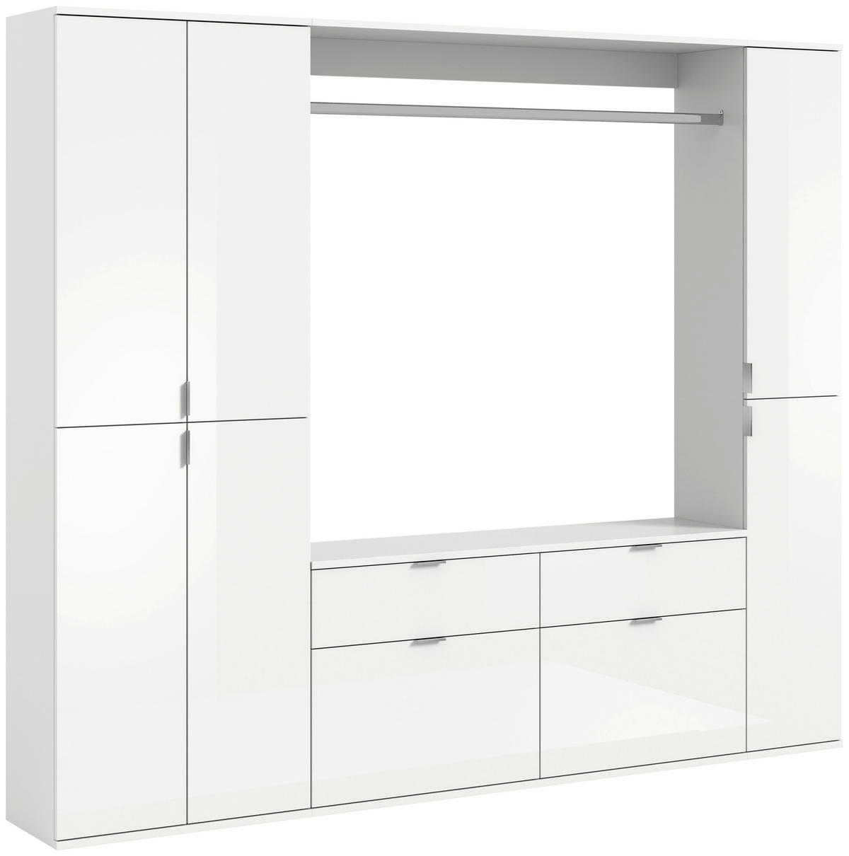 GARDEROBE 3-teilig 212/193/34 cm  - Weiss Hochglanz, Modern, Holzwerkstoff (212/193/34cm) - MID.YOU