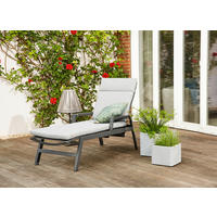 GARTENLIEGE 154/102/70 cm  - Anthrazit, Basics, Kunststoff/Textil (154/102/70cm) - Siena Garden