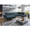 WOHNLANDSCHAFT in Webstoff Dunkelblau  - Schwarz/Dunkelblau, Design, Textil/Metall (180/344/208cm) - Dieter Knoll