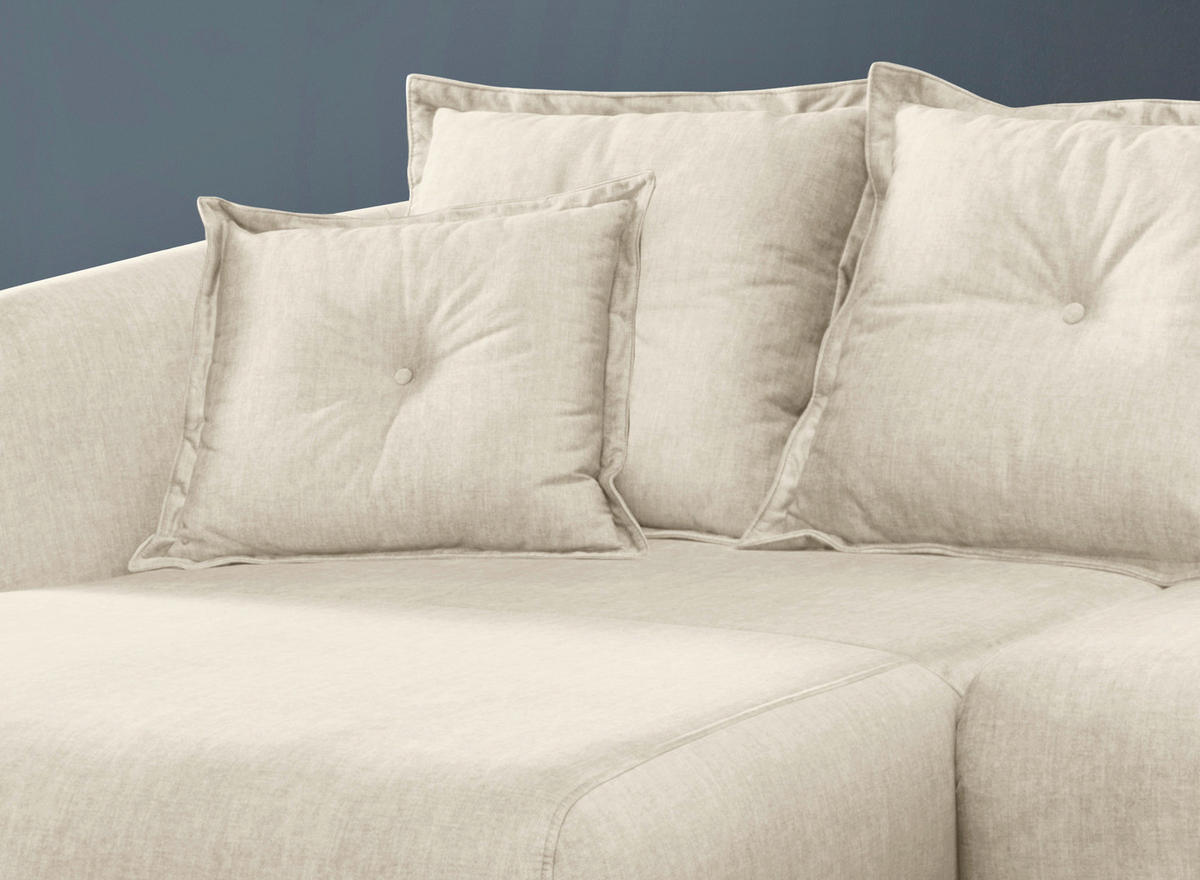 ECKSOFA in Velours Beige, Schwarz  - Beige/Schwarz, Modern, Textil/Metall (162/277cm) - Livetastic