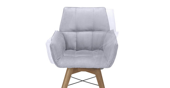 ARMLEHNSTUHL drehbar in Flachgewebe - Wildeiche/Hellgrau, Design, Holz/Textil (61/87/63cm) - Waldwelt
