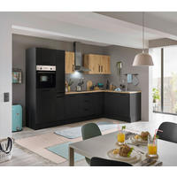 ECKKÜCHE 300/165 cm  in Schwarz, Eiche Artisan  - Schwarz/Eiche Artisan, Basics, Holzwerkstoff/Metall (300/165cm) - MID.YOU