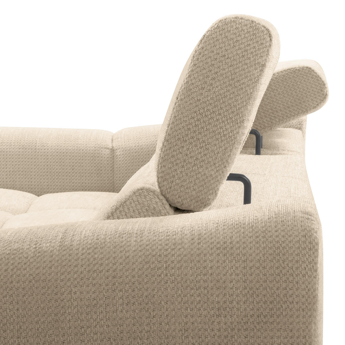ECKSOFA  Webstoff Beige  - Beige/Schwarz, Design, Kunststoff/Textil (177/274cm) - Livetastic