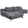 ECKSOFA in Chenille Dunkelgrau  - Dunkelgrau/Schwarz, MODERN, Textil/Metall (182/290cm) - Hom`in