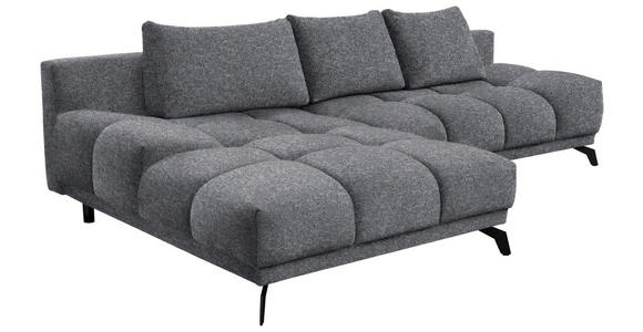 ECKSOFA in Chenille Dunkelgrau  - Dunkelgrau/Schwarz, MODERN, Textil/Metall (182/290cm) - Hom`in