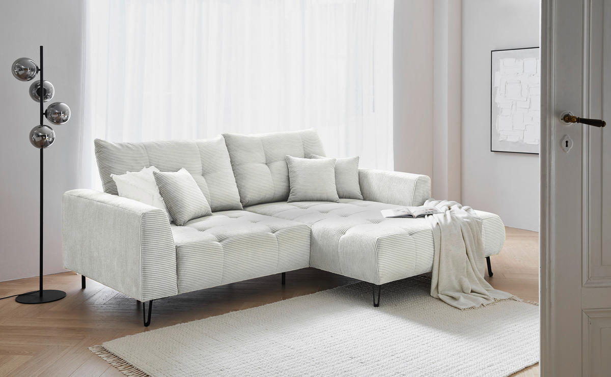 UGAONA GARNITURA prirodna boja  - prirodna boja/crna, Konvencionalno, tekstil/metal (250/185cm) - Carryhome