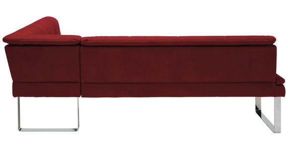 ECKBANK 213/154 cm in Chromfarben, Bordeaux - Chromfarben/Bordeaux, Design, Textil/Metall (213/154cm) - Novel