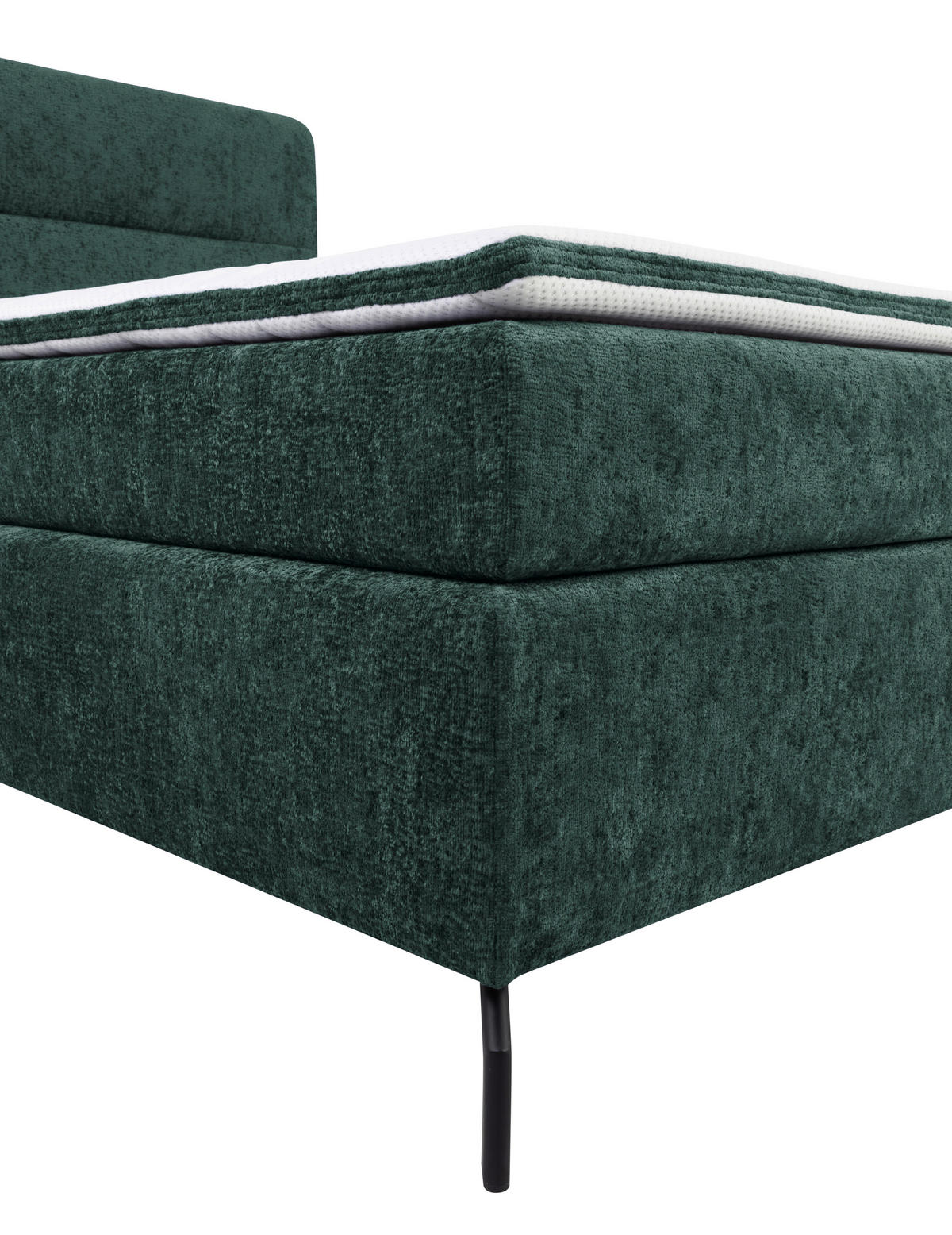 BOXSPRINGBETT 140/200 cm  in Dunkelgrün  - Dunkelgrün/Schwarz, Design, Textil/Metall (140/200cm) - Esposa